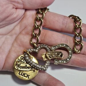 **Final Sale** JUICY COUTURE "LADY LUCK" BRACELET -LADY JUICY GOLD TONE CRYSTALS